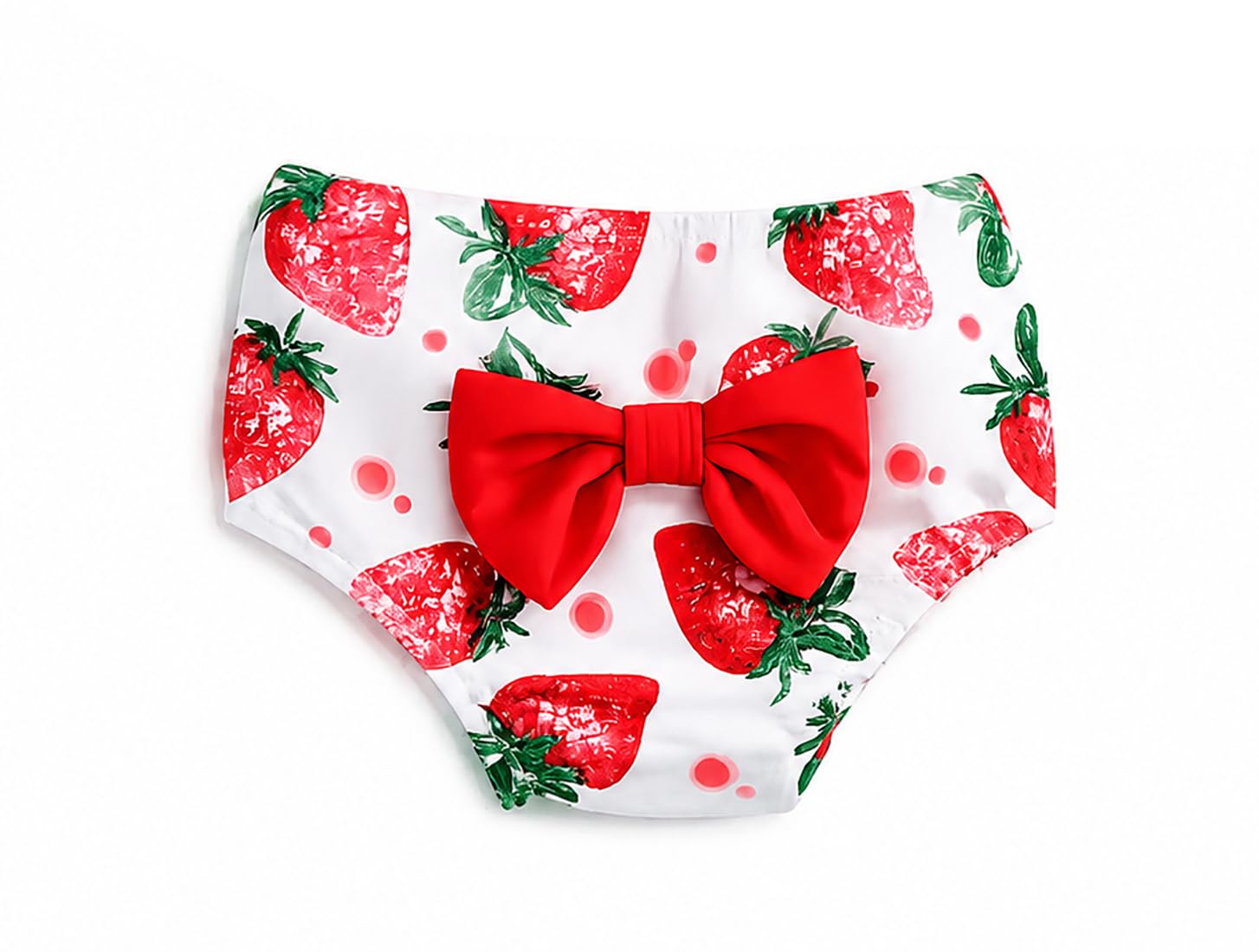 Stylesilove Toddler Girls Strawberry Bikini Swimsuit Set with Headband 3 Piece Swimwear